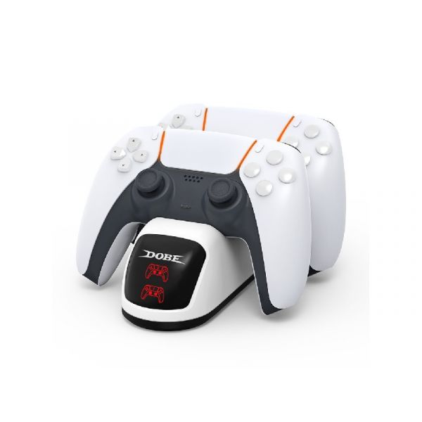 Dobe Playstation 5 Dual Sense/Edge dupla töltőállomás - fehér