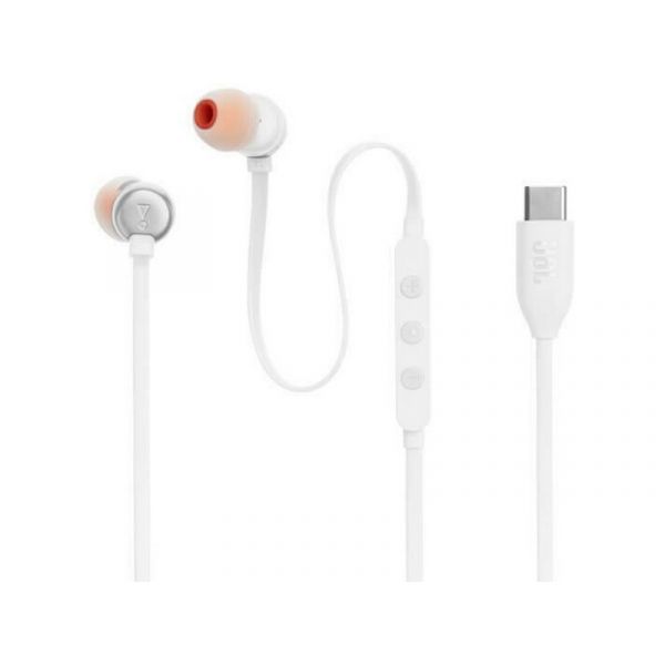 JBL Tune 310 USB-C Vezetékes fülhallgató, Fehér (JBLT310CWHT)