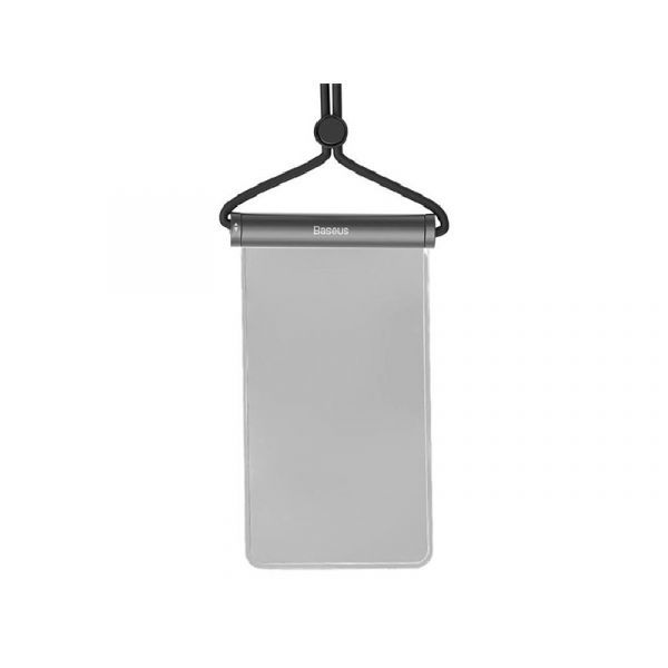 BASEUS AQUAGLIDE vízhatlan/vízálló tok, AQUA (univerzális, IPX8, nyakba akasztható, csúszózár, 7.2 méret) FEKETE