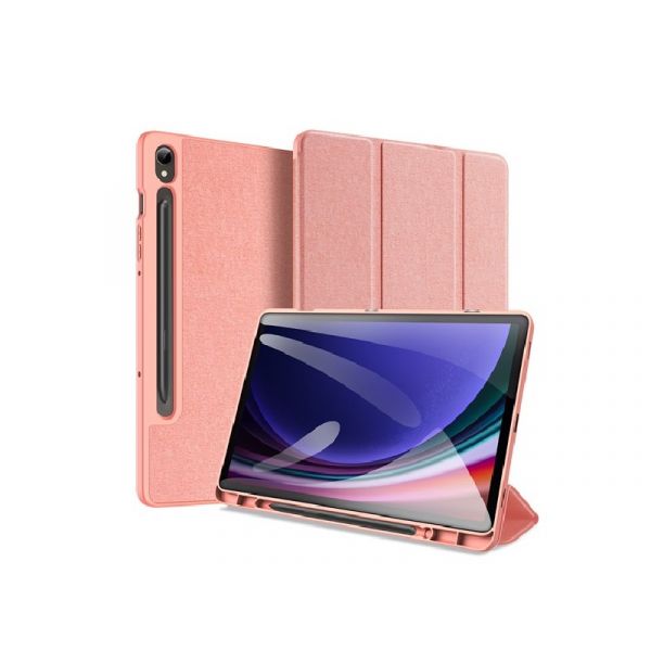 DUX DUCIS DOMO [Samsung Galaxy Tab S9 FE] aktív, oldalra nyíló tok RÓZSASZÍN