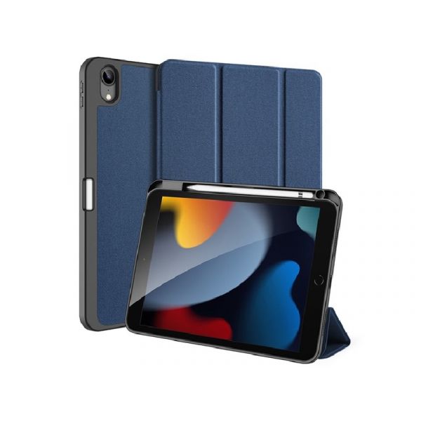 DUX DUCIS DOMO [Apple iPad 10.9 (2022)] aktív, oldalra nyíló tok SÖTÉTKÉK
