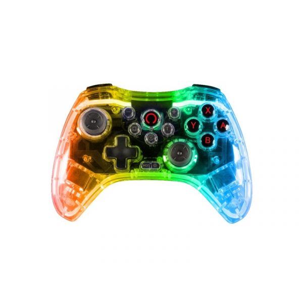 KONIX - Nintendo Switch/PC LED Vezeték Nélküli kontroller, Átlátszó (KX-SW-GP-CRYSTAL)