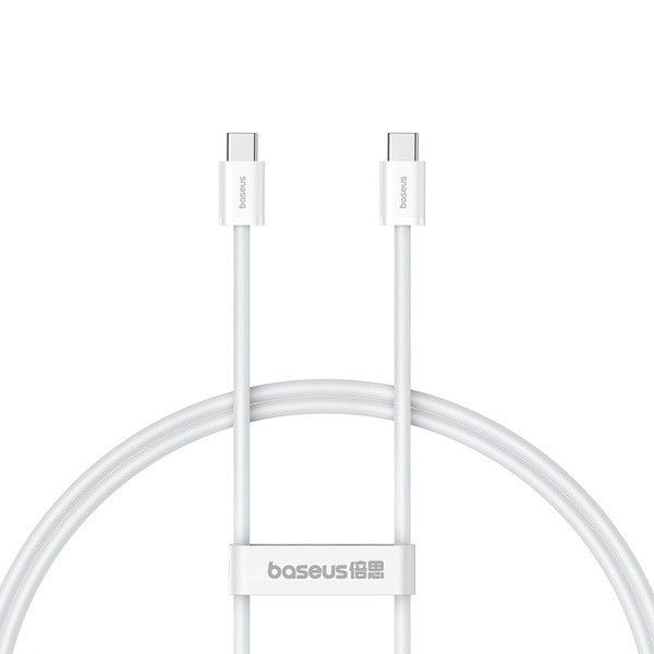 BASEUS SUPERIOR adatkábel (Type-C - Type-C, 30W, PD gyorstöltő, 100cm, törésgátló) FEHÉR (P10365200211-00)