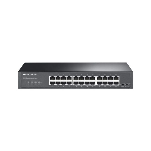 MERCUSYS Switch 24x1000Mbps, Fémházas Asztali/Rackes, MS124GS