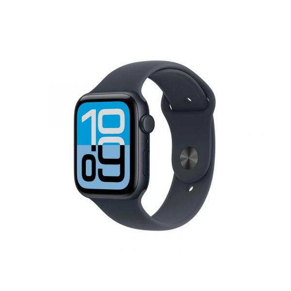 Apple Watch SE 3 GPS + Cellular 44mm-es éjfekete alumíniumtok, fekete sportszíj –S/M (MEPH4MP/A)