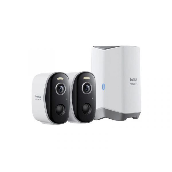 Baseus Security N1 Plus 2K kültéri biztonsági kamera KIT, fehér