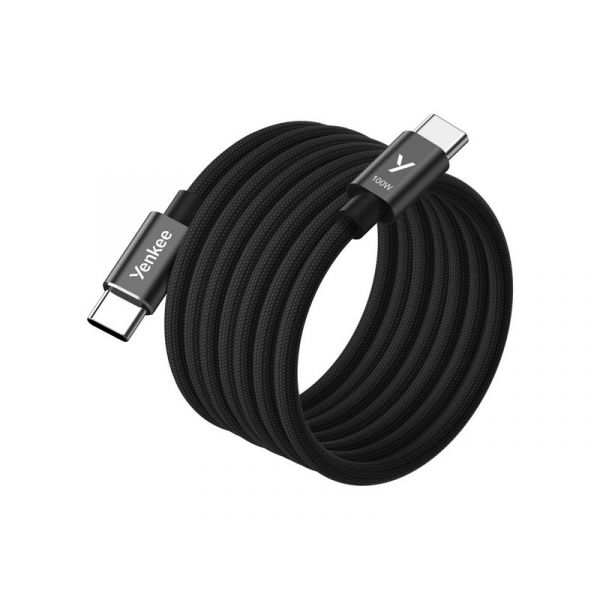 YENKEE YCU MAGNETIC 02 bk 100w USB-C/USB-C adatkábel (37000586) fekete
