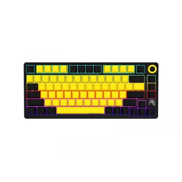 Lorgar KBP7075W vezeték nélküli gaming billentyűzet 75% mech RGB, sárga (LRG-KBP7075W-YL)