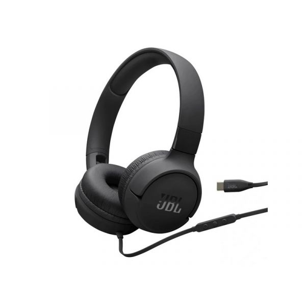JBL Tune 520C vezetékes fejhallgató, Fekete (JBLT520CBLK)