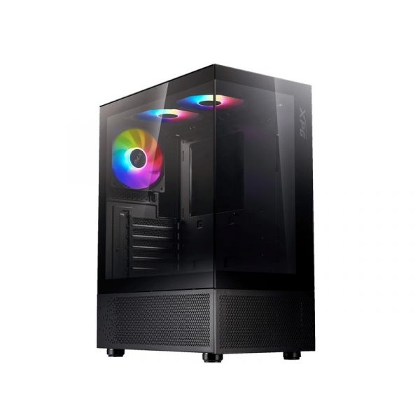 ADATA XPG Invader X Mini Midi ATX PC ház , 5x120mm RGB ventilátor, Tápegység nélkül, üvegfalú, fekete (INVADERXMINIMT-BKCWW)