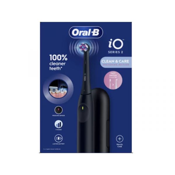 Oral-b iO2 Series Night Black (RW pótfejjel) + utazó tok (10PO010470)