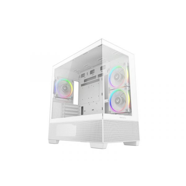 DEEPCOOL CG380 3F Micro ATX PC ház, Tápegység nélkül, Fehér, Üvegfalú (R-CG380-WHAGM3-G)