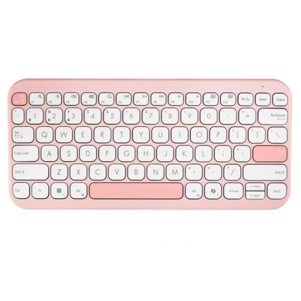 Asus Marshmallow KW100 vezeték nélküli billentyűzet, rózsaszín HU (KW100 KEYBOARD/PK/HU/81//3BT/COPILOT)