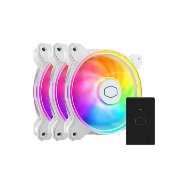 Cooler Master Case 12cm Masterhűtőventilátor MF120 Halo 2, fehér (MFL-B2DW-213P2-R2)