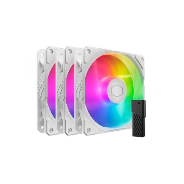 Cooler Master Case 12cm SickleFlow Edge 120 ARGB 3-Pack hűtőventilátor, White Edition (MFX-B2DW-253P2-R2)