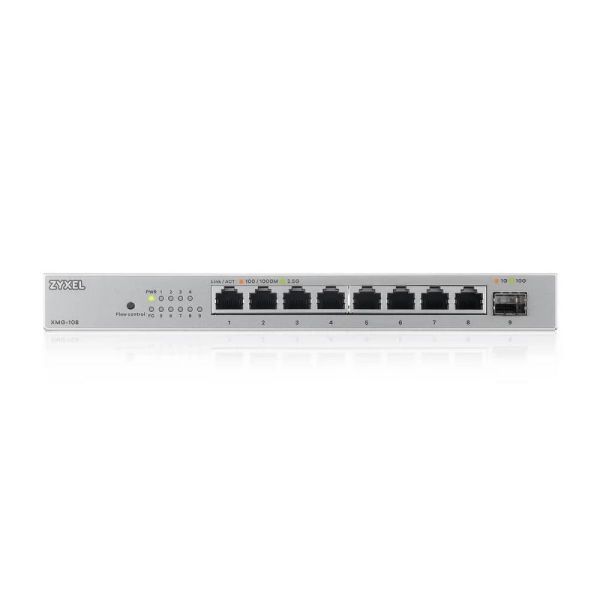 ZYXEL Switch 8x2500Mbps + 1xSFP+ Fémházas Asztali, XMG-108-ZZ0101F