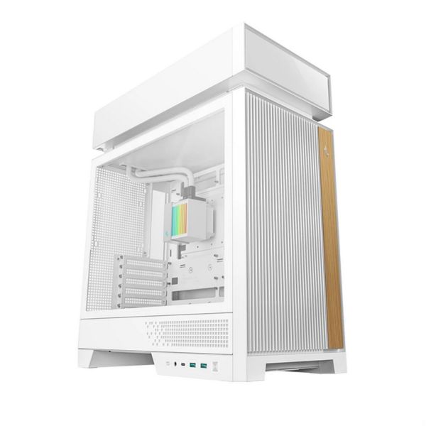 DEEPCOOL Ház ATX CL6600 WH Vízhűtéssel, Tápegység nélkül, Fehér, Üvegfalú