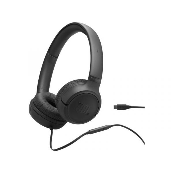 JBL Tune 530 USB-C vezetékes fejhallgató, fekete