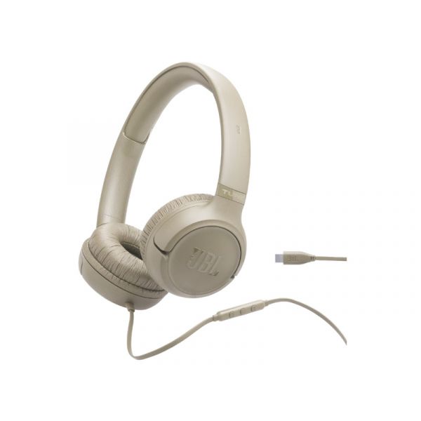 JBL Tune 530 USB-C vezetékes fejhallgató (T530CBEG) bézs