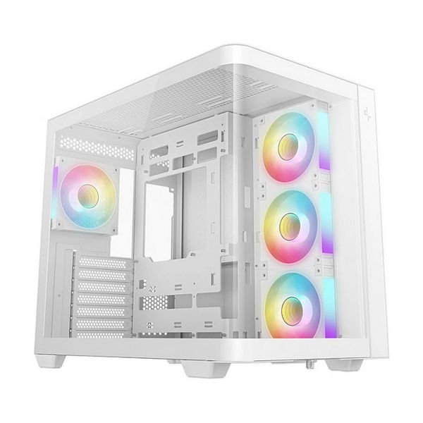DEEPCOOL Ház ATX CG530U 4F WH, Tápegység nélkül, fehér, Üvegfalú