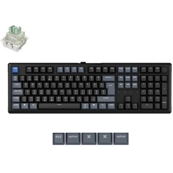 Keychron J5 HE 8K USB Magyar Mechanikus Billentyűzet, Ultra-fast, Lime, Fekete (J5HW-H1Z-HU)