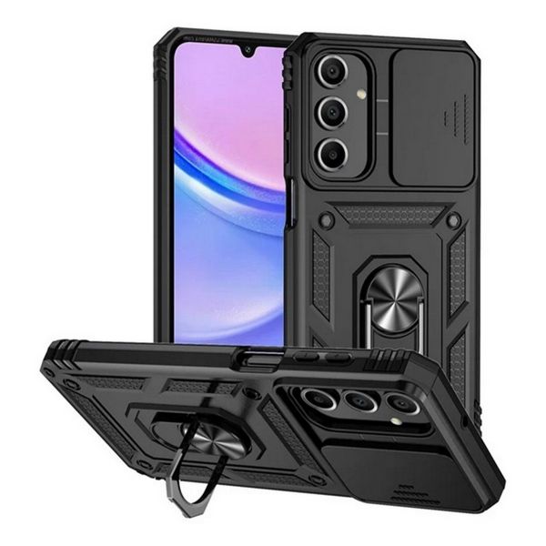 Gigapack Defender szilikon telefonvédő (ütésállóság, tartógyűrű, kameravédő) FEKETE (GP-161527)