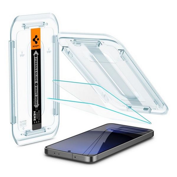 SPIGEN EZ FIT HD képernyővédő üveg 2db (2.5D, tokbarát, ultravékony, 0.2mm, 9H + segédkeret) ÁTLÁTSZÓ (AGL08729)