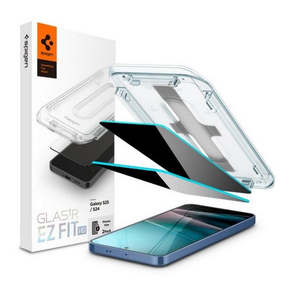 SPIGEN EZ FIT HD képernyővédő üveg 2db (2.5D, betekintés védelem, 0.2mm, 9H + segédkeret) ÁTLÁTSZÓ (AGL09308)