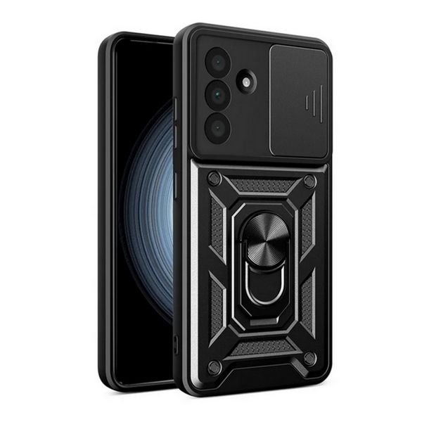 Gigapack Defender szilikon telefonvédő (ütésállóság, tartógyűrű, kameravédő) FEKETE (GP-166273)