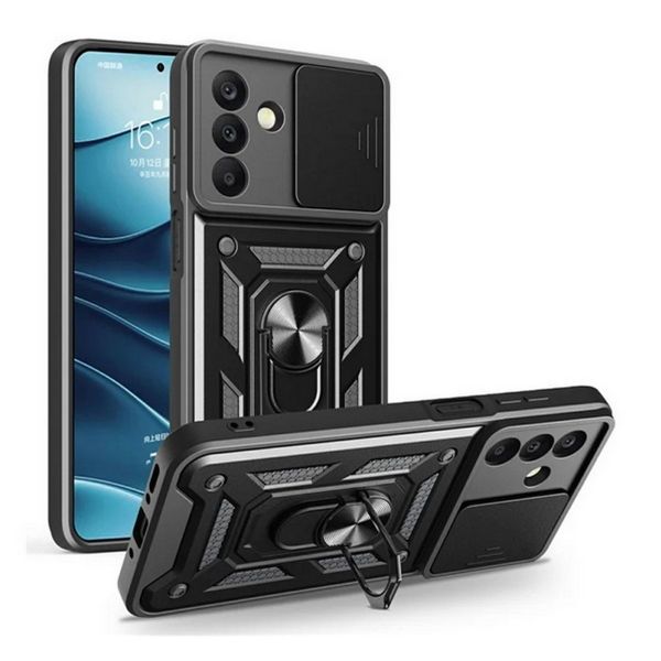 Gigapack Defender szilikon telefonvédő (ütésállóság, tartógyűrű, kameravédő) FEKETE (GP-172486)