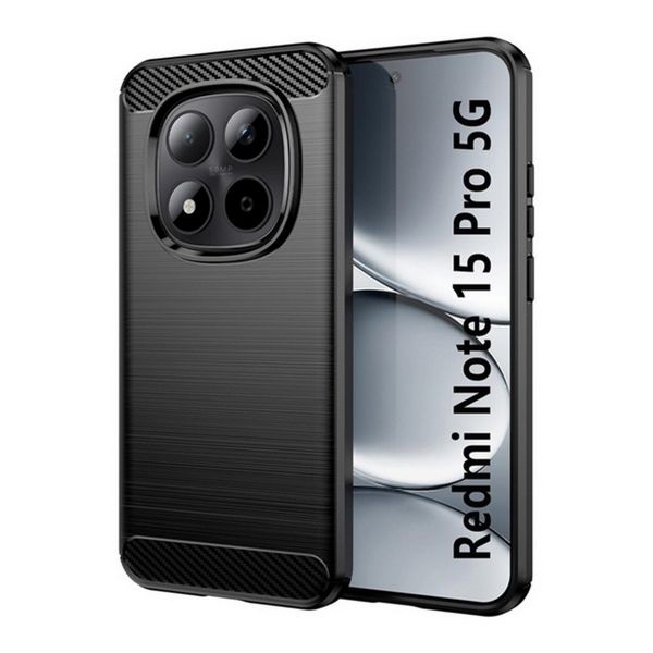 Gigapack Szilikon telefonvédő (ütésállóság, légpárnás sarok, szálcsiszolt, karbon minta) FEKETE (GP-180652)