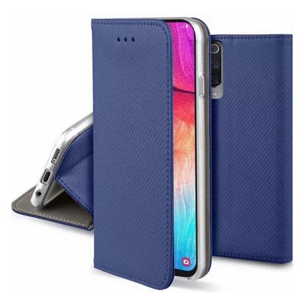 Gigapack Tok álló, bőr hatású (FLIP, oldalra nyíló, asztali tartó, rombusz) SÖTÉTKÉK (GP-191464)
