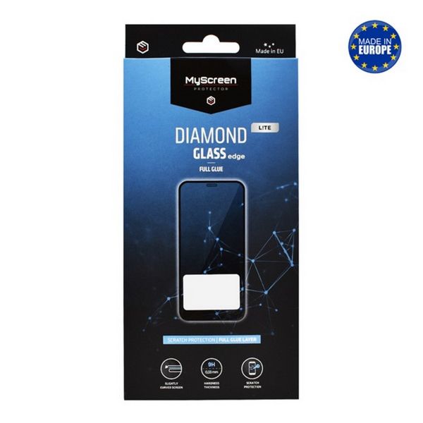 MYSCREEN DIAMOND GLASS LITE EDGE képernyővédő üveg (2.5D, full glue, 0.33mm, 9H) FEKETE (MD10253 DGLFG)