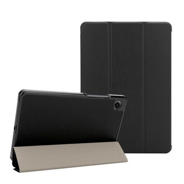 TACTICAL BOOK TRIFOLD tok álló, bőr hatású (aktív FLIP, oldalra nyíló, TRIFOLD, asztali tartó) FEKETE (57983127892)