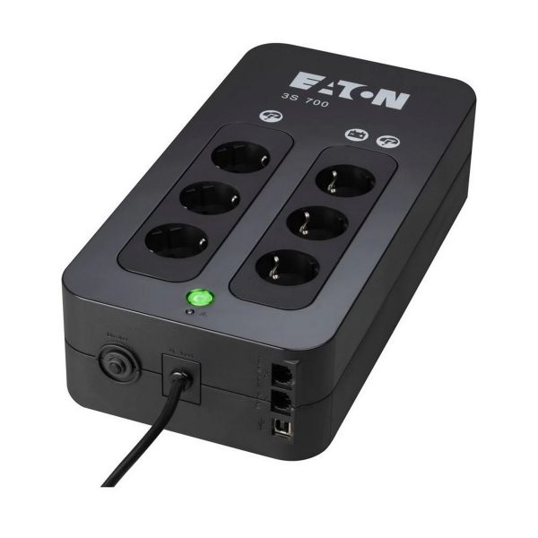 EATON UPS 3S (3+3 Schuko) 700VA (420 W) OFFLINE szünetmentes tápegység, torony - USB interfész felügyeleti szoftverrel