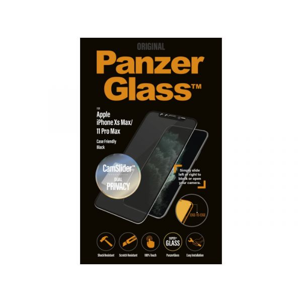 PanzerGlass Apple iPhone Xs Max/11Pro Max CamSlider tokbarát üvegfólia (5711724026690) fekete