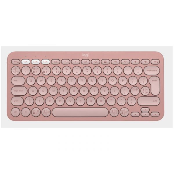 Logitech Pebble Keys 2 Slim, minimalist Bluetooth keyboard with customizable keys - Tonal Rose - US (920-011853)