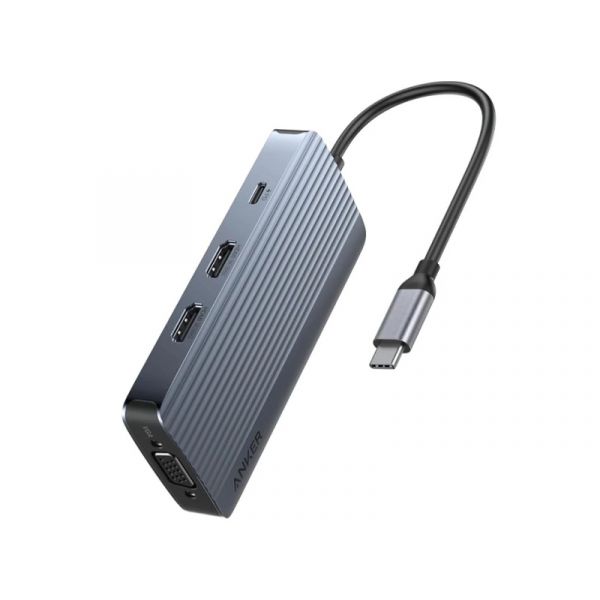 Anker USB-C Hub (8-in-1, Triple Display) Gray (A83790A2)
