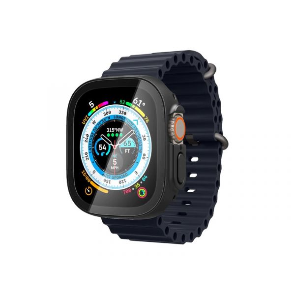 SPIGEN THIN FIT 360 műanyag óra keret (ütésállóság, 360° védelem + üveg) FEKETE (ACS05558)