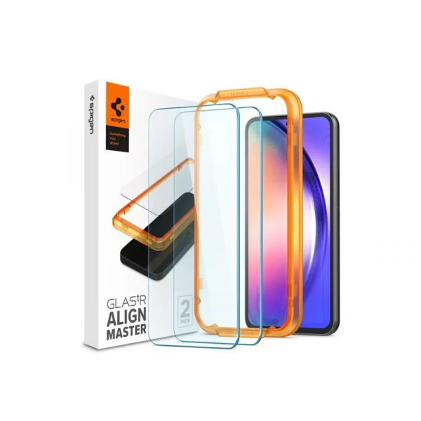 SPIGEN ALM FC képernyővédő üveg 2db (2.5D, extra karcálló, 9H, ultravékony, színkiemelés) ÁTLÁTSZÓ Sam.Galaxy A54 5G (AGL05966)