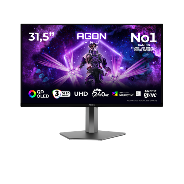 AOC Gaming 240Hz OLED monitor 31.5" AG326UZD2, 3840x2160
