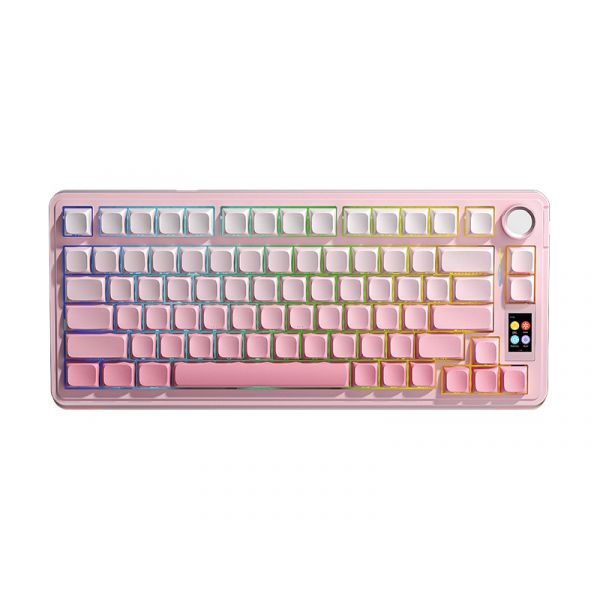 AULA S75 PRO vezeték nélküli mechanikus gamer billentyűzet, pink (AU-S75P-3)