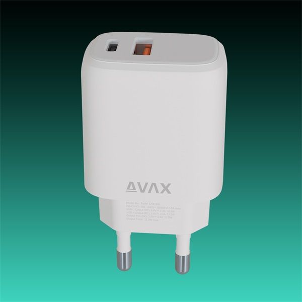 AVAX Hálózati töltő USB-A USB-C 12W, fehér (AVAX_CH312W)