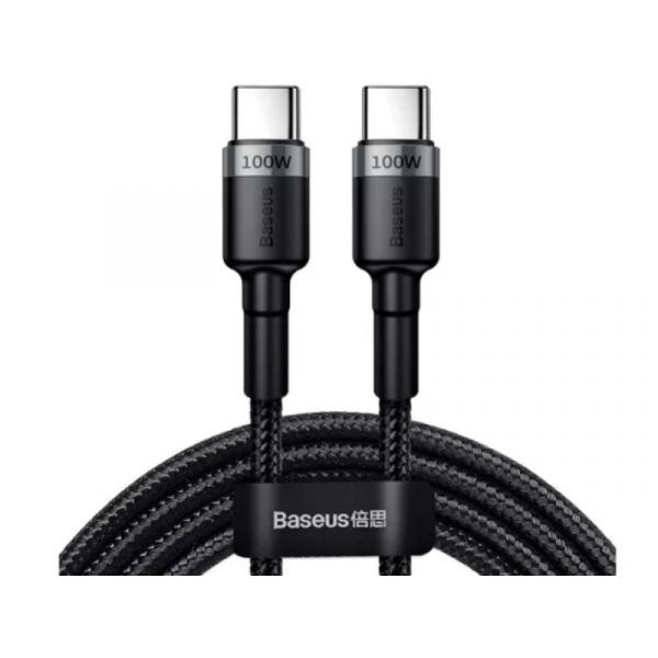 Baseus Cafule USB-C/C adat/töltő kábel PD2.0 100W (20V 5A) 2m (CATKLF-ALG1) szürke/fekete