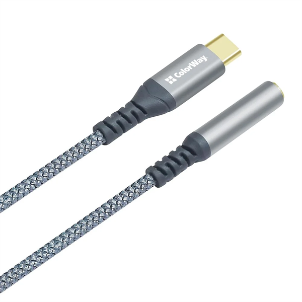 COLORWAY Adapter USB-C - 3.5 mm Female Audio, 14 cm, Szürke (CW-AD-CJ)