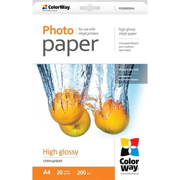COLORWAY Fotópapír, magasfényű, A4, 20 lap (PG200020A4)