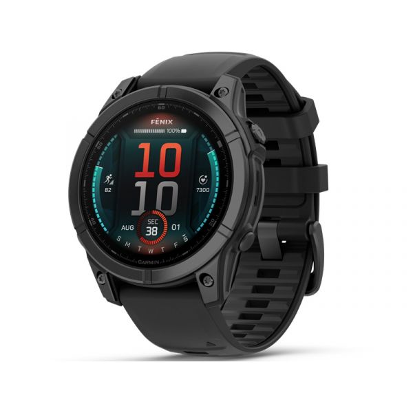 GARMIN fenix E 47 mm sötétszürke, fekete szilikon szíjjal (010-03025-01)