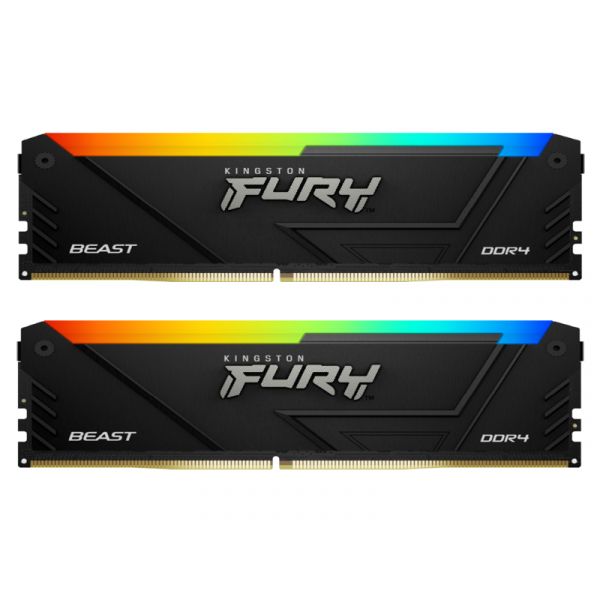 Kingston FURY Beast RGB 32GB (Kit of 2) DDR4 3200MHz CL16 memória (KF432C16BB12AK2/32)