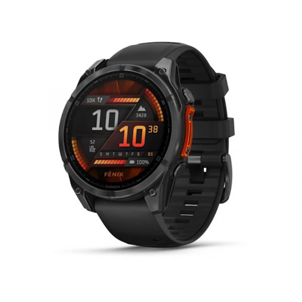 GARMIN fenix 8 okosóra szürke, fekete szilikon szíjjal 47mm (010-02904-00)