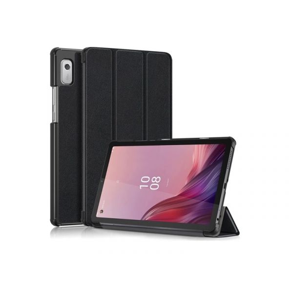 Tok álló, bőr hatású (aktív FLIP, oldalra nyíló, TRIFOLD, asztali tartó) FEKETE - Lenovo Tab M9 (GP-138220)